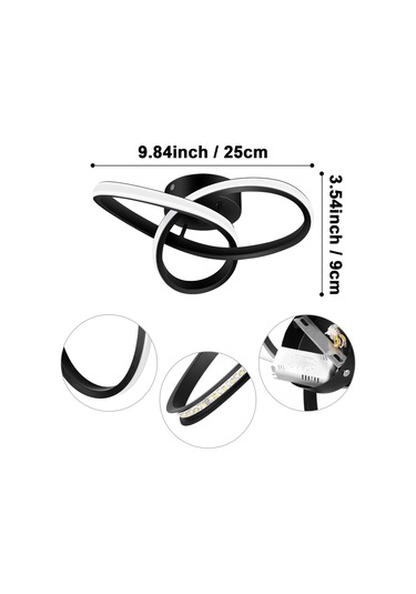 Neoglint Kavisli Tasarım Led Tavan Işık Koridor Işıkları Siyah Siyah