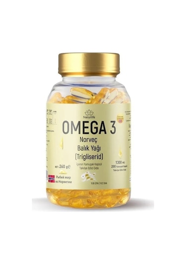 Naturlife Omega 3 Norveç Balık Yağı Yumuşak Kapsül 52 G