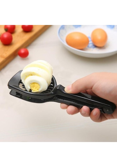 Siyah 1 Adet Mutfak Aletleri Kesim Yumurta Dilimleme Kesici Kalıp Çiçek Kenarları Alet Siyah