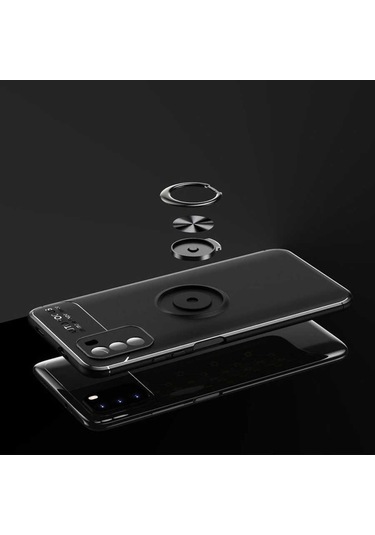 Xiaomi Poco M3 Kılıf Yüzüklü Magnetli Ravel Case