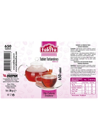 Tablet Tatlandırıcı 650 Tablet