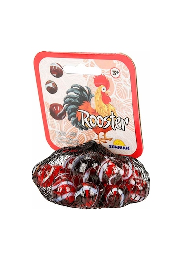 Horoz Kırmızı Misket Oyunu Cam Bilye Seti Büyük Boy Misketli 16 Parça