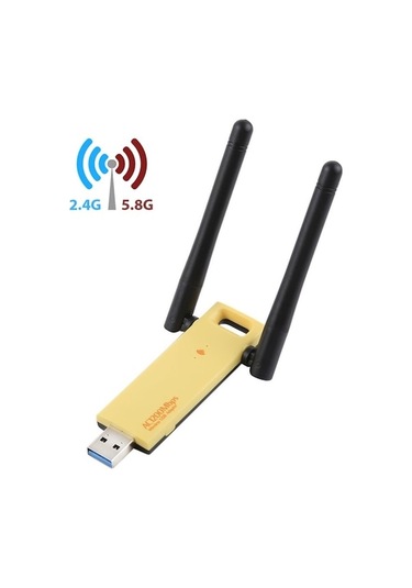 Wondernest Wifi Usb Sarı Kartı Harici Harici Dual Band Antenli Ağ Adaptörü Ac1200mbps 5ghz 3.0 2.4ghz 2 & Fs