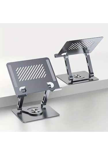 360 Derece Dönebilen Tablet Standı, 360 Derece Dönebilen Tabanlı Bilgisayar Standı, Ayarlanabilir Tablet Standı Gri