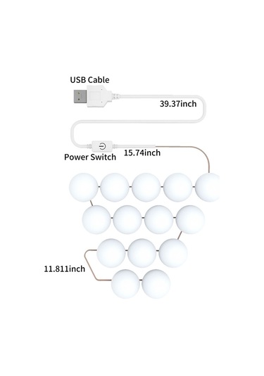 Qingmipy 3 Renk Modlu Usb Led Ayna Işığı Seti - Ev Dekorasyonu Ve Makyaj İçin Pratik Çözüm Beyaz