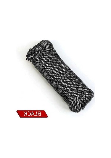 Besthome1 Güvenlik İçin 4mm 9-çekirdek Açık Hava Paracord Dağcılık Halatı 20m Siyah Siyah