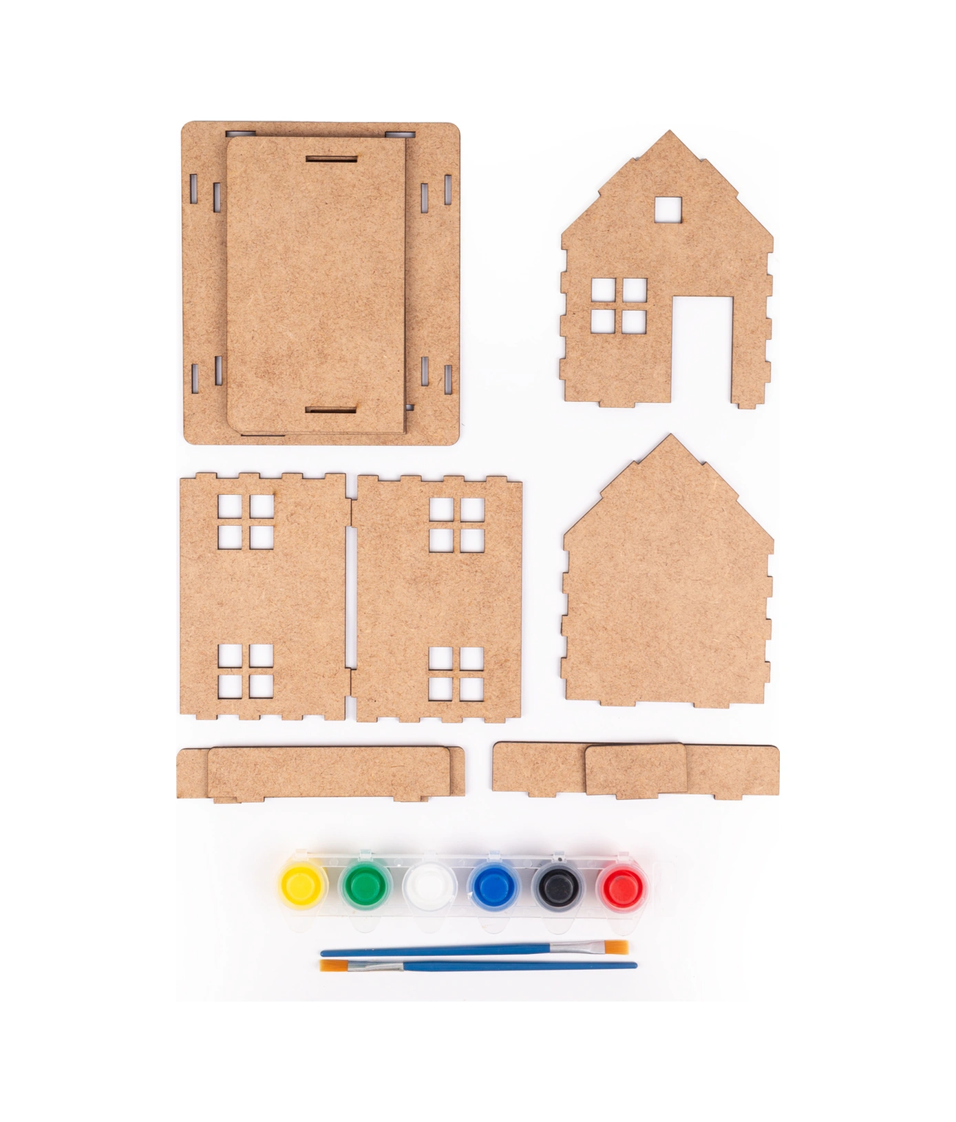 Ahşap Oyuncak Ev Boyama Seti, Ahşap Boyama Evi, Ahşap Oyuncak Yapboz Ev