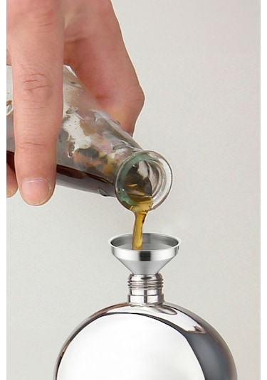 Paslanmaz Çelik Mini Huni İçki Matarası Kolonya Likör Doldurma Ap