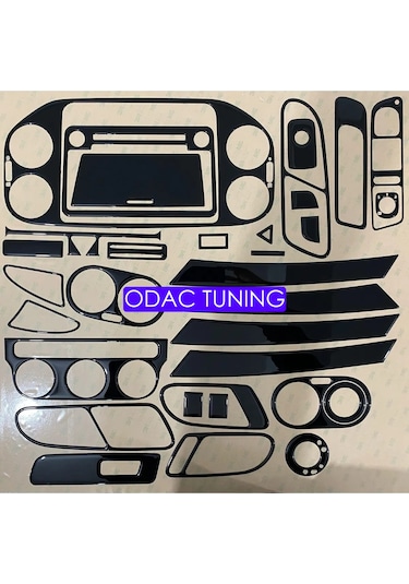 Tiguan 2007-2010 Torpido, Konsol, Trim, Göğüs Maun Kaplama Siyah