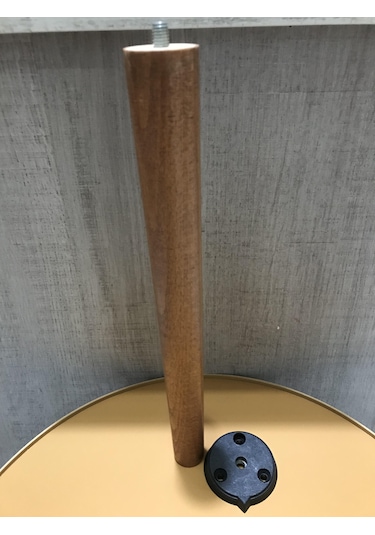 10 ADET 30CM CEVİZ RENK Konik Zigon Sehpa Ayak Ve Plastik Aparatı