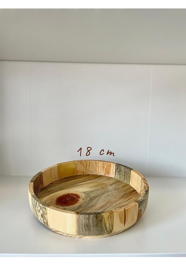 El Yapımı Dişbudaak Ağacı Ahşap Kase & Sunum Tabağı