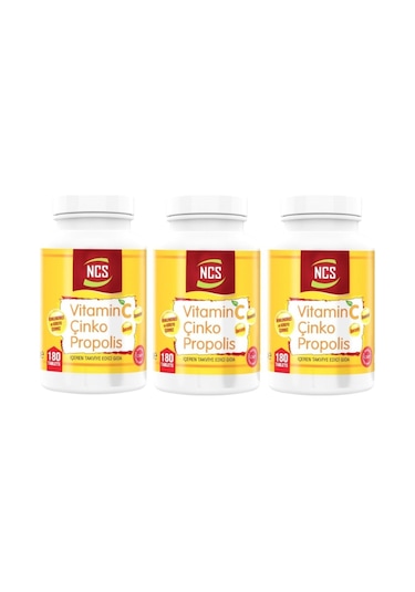 Vitamin C Çinko Propolis 180 Tablet X 3 Kutu