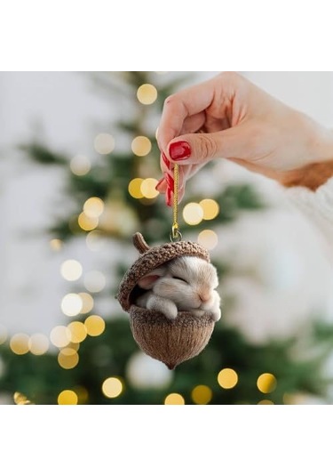 Xindoker Orman Hayvanı Fıstık Açık Figürü - 2d Akrilik Ev Dekorasyonu - Kışlık/noel Aksesuarı Tilki Desenli, Tek Adet