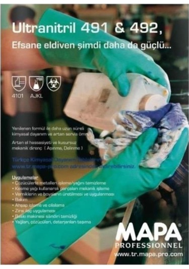 Mapa Ultra Nitril 491 Kimyasal Koruma Eldiveni No:9