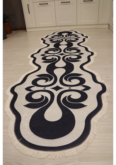 Dekoratif Koridor Paspası Yolluk Deri Kaymaz Taban Mutfak Halısı