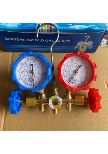 Xuweiwei Siyah Florin Göstergeli R404a R32 R410a R134a Karlı Soğutucu Gaz Basınç Göstergesi