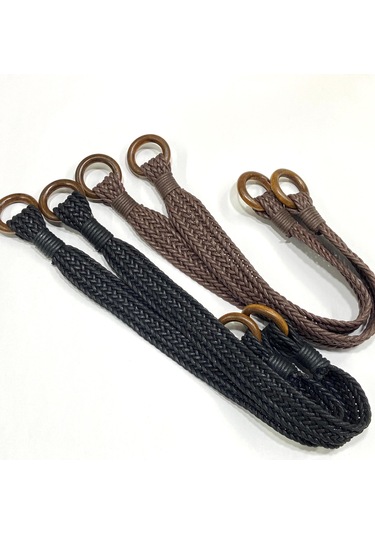 Örgü Model Çanta Sapı / Deri Görünümlü Sap / 45 Cm / - Kahve Kahve Kahverengi