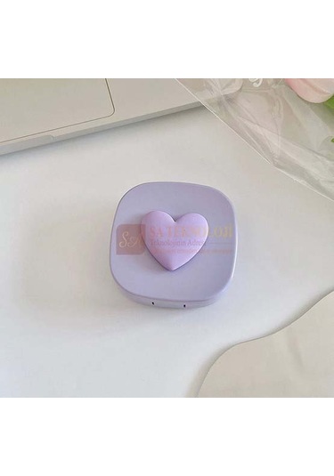 Lionsa Lens Saklama Kutu ve Aynalı Kalpli Takma Aparatı Seti Mor