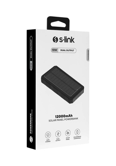 S-link Sl-p120 12000mah Prm Usb Typec Powerbank Güneş Enerjili