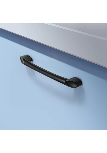 Hightower 10 Adet Modern Minimalist Amerikan Stili Dolap Kapı Kolu Mat Siyah Alüminyum Yüzey Montaj Seti