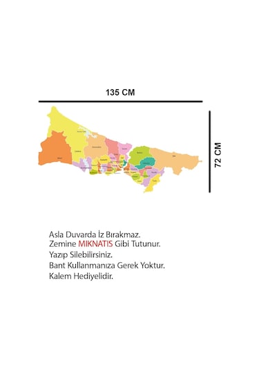 Istanbul Anadolu Ve Avrupa Yakası Haritası Görünümü Kağıt Tahta 1