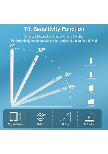 Monyee İpad Uyumlu 2018-2021 İçin Manyetik Hassas Stylus Kalem - Yanlış Dokunma Önleyici