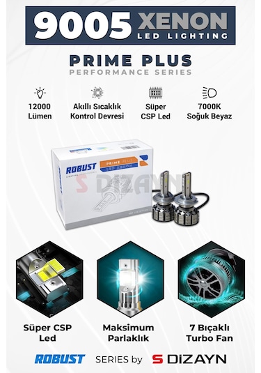 S-dizayn Prime Plus 9005 Led Xenon / 45w / 12000 Lm / 7000k A+ Kalite