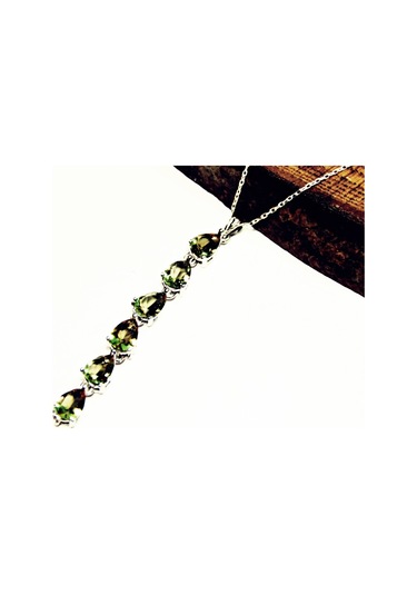 Gümüş Zultanit Damla Taşlı Altılı Kadın Kolye