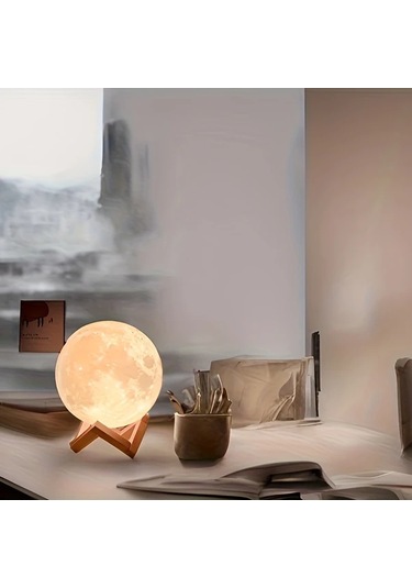 Willowhaven 1pc Aced Akıllı Ay Lambası 7.11inch/18cm Led Usb Şarj 128 Renk Uzaktan Kumanda