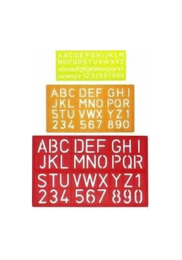 Büyük Yazı Seti Harf Şablonu 3 lü Cetvel - Yıldızlar