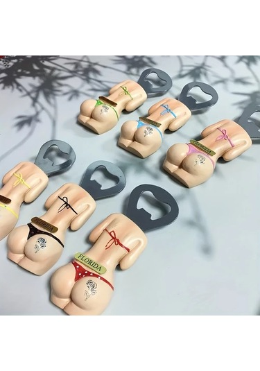 Primepickings Mavi Pembe 3d Bikini Desenli Paslanmaz Çelik Seyahat Bardağı Ve Şişe Açacağı Mavi+pembe