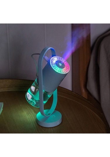 Novahub Ks Portatif Nemlendirici Ve Hava Filtresi, 360 Led Proje Lambası, Şarjlı, Beyaz