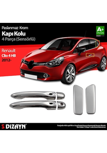 S-Dizayn Renault Clio 4 Hb Krom Kapı Kolu  4 Kapı 2012 Üzeri Sensörlü