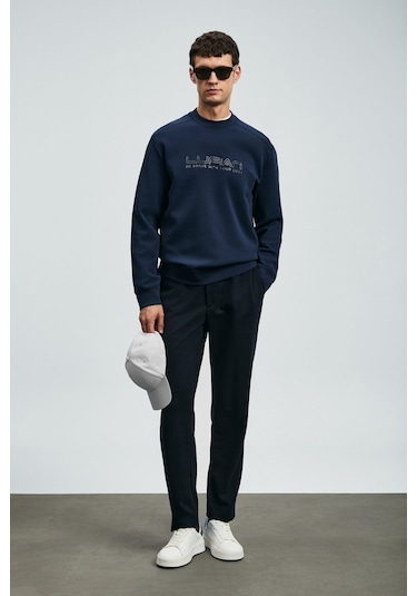 Lufian Erkek Luther Sweatshirt 112030171 Lacivert Lacivert