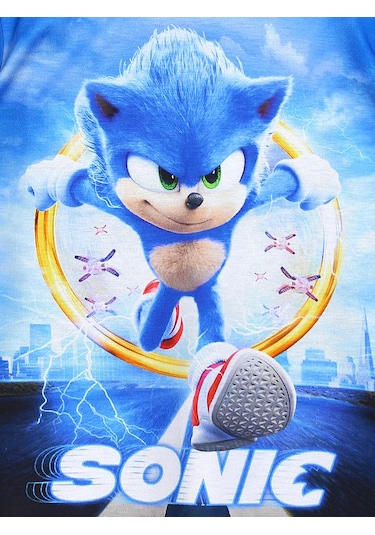 Kirpi Sonic The Hedgehog Yazlık Kısa Kollu T-Shirt Mavi