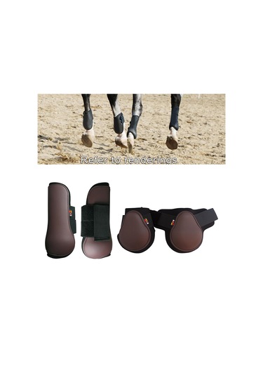 Suntek At Tendonu Fetlock Çizme Seti Zıplayan Bacak Koruma Kahverengi