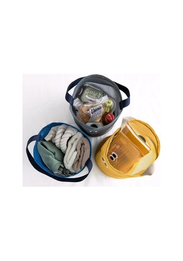 Novahub Sevimli Gözler File Plaj Kovası Çantası - Yaz Koleksiyonu Lacivert Lacivert