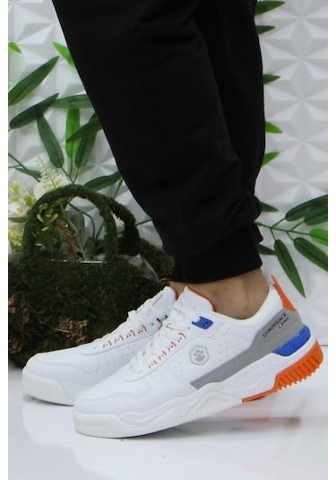 Lumberjack Bavıara Beyaz Turuncu Rahat Ürün Sneaker Erkek Ayakkabı 001