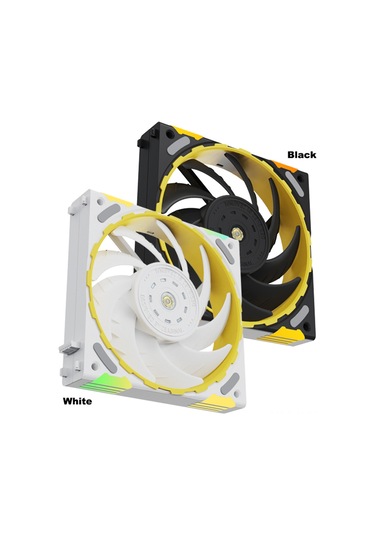 Jeehugo Yeston 12cm Rgb Bilgisayar Kasası Fanı, Fdb Yataklı, 4pın Pwm Sessiz Soğutma, Otomatik Hız Kontrolü, Beyaz Beyaz