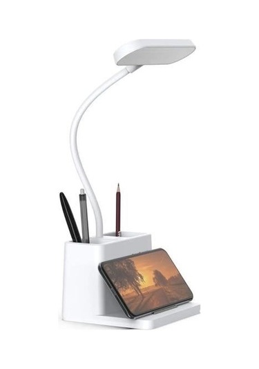 Buffer Kalemlikli Usbli Dokunmatik 3 Kademeli 360 Derece Özel Göz Korumalı Led Lityum Masa Lambası -m11 Beyaz