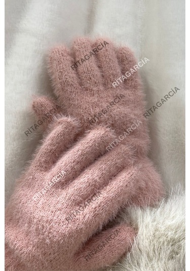 Peluş Uzun Eldiven Pudra