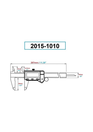 Dasqua 2015-1010 Yağ, Su, Toz Geçirmez 0-200Mm Dijital Kumpas