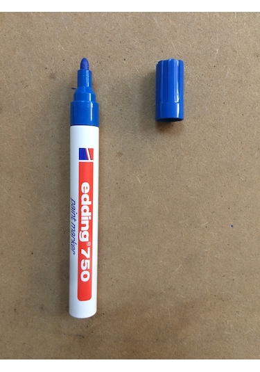 Edding Bilyali Kalici Boya Markör Kalemi Metal Cam Vs Mavi Renk