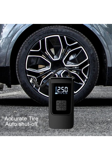 Xuweiwei Dylm Siyah Kablosuz Tasinabilir Lastik Sisirici Dijital Ekranli Usb Sarj Edilebilir Hava Kompresoru Araba Bisiklet Motosiklet Icin