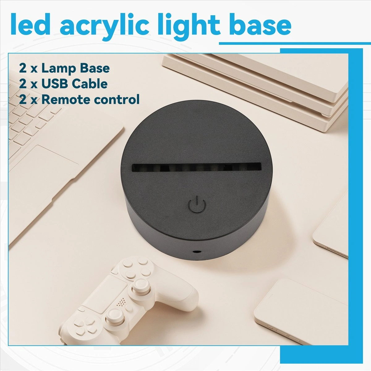 Xurunkeji 2'li Paket 3d Gece Led Işık Lambası Tabanı + Uzaktan Kumanda + Usb Kablosu, Akrilik Siyah İçin 16 Renk Işık Gösterisi Ekran Standı Siyah Xurunkeji 2'li Paket 3d Gece Led Işık Lambası Tabanı + Uzaktan Kumanda + Usb Kablosu, Akrilik Siyah İçin 16 Renk Işık Gösterisi Ekran Standı Siyah