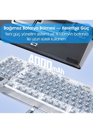 Aula F98 Pro Oled Ekranlı Makrolu Kablosuz Rgb Hot-swap Gasket Pre-lubed Switch Mekanik Klavye