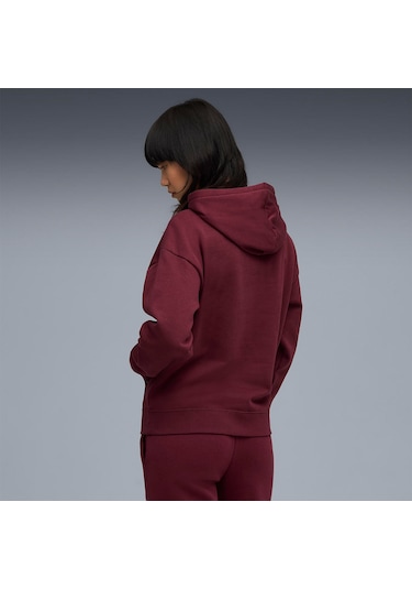 Puma Essentials Small No.1 Logo Kadın Bordo Kapüşonlu Sweatshirt Bordo
