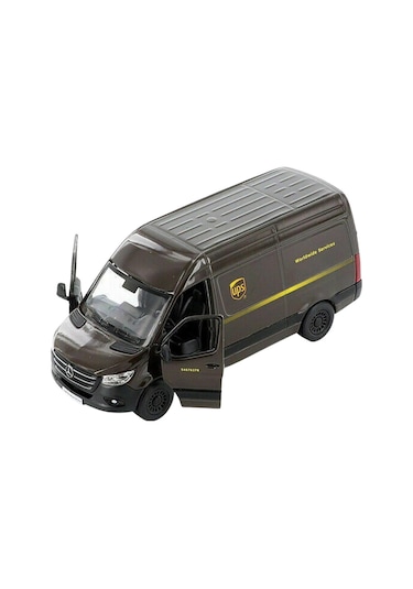 Kinsmart Mercedes Benz Sprinter Ups Kargo Aracı Metal Model Araba Çek Bırak 12 Cm