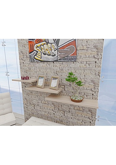 Peakdizayn 3'Lü Duvar Rafı Seti Renkli