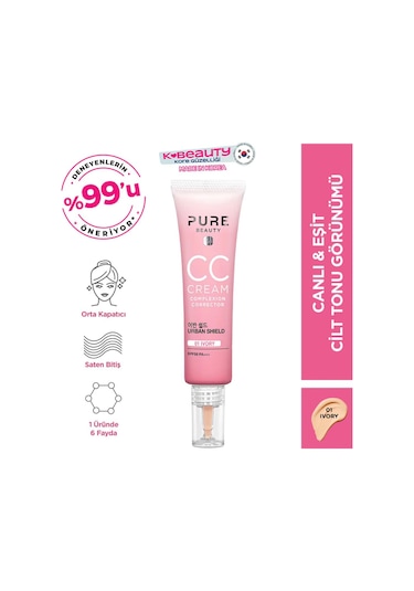 Pure Beauty CC Cream 01 Ivory SPF50 30 ML